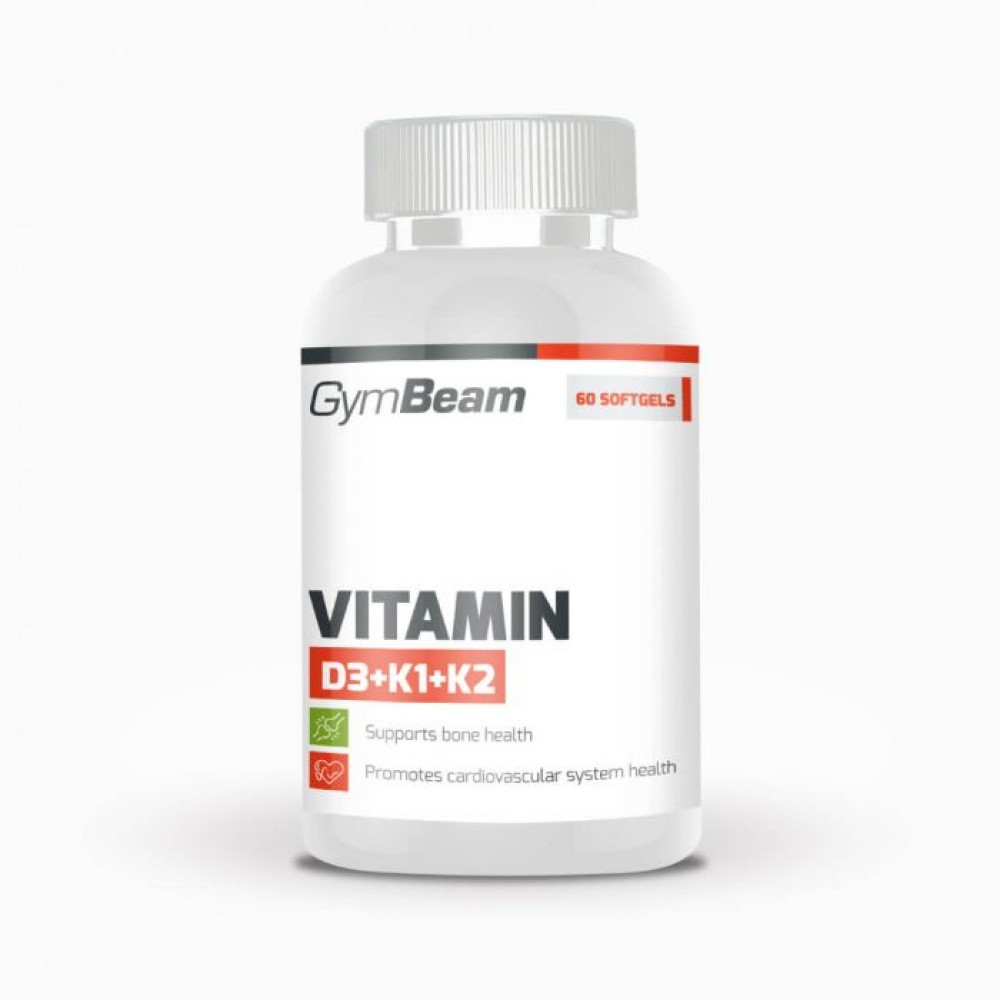 Vitamín D3+K1+K2 60 kapsúl - GymBeam