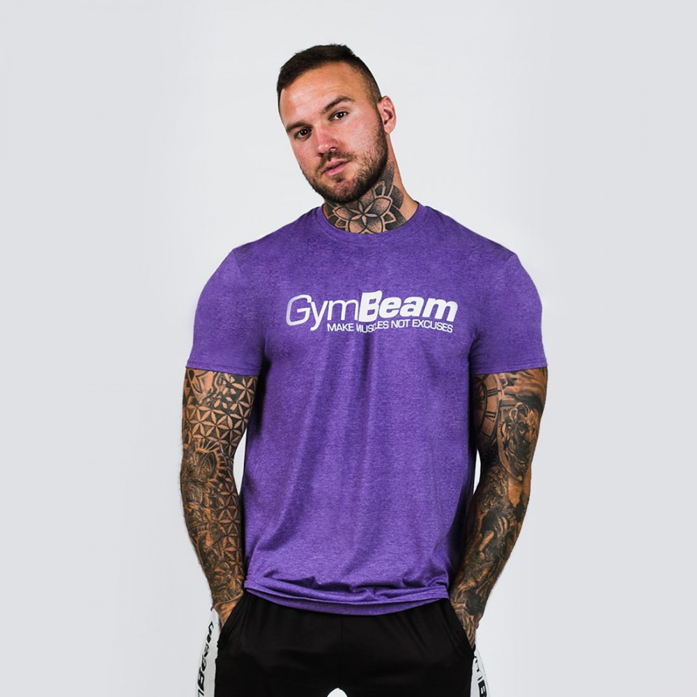 Pánske tričko Make Muscles heather Purple - GymBeam
