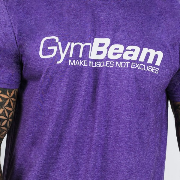 Pánske tričko Make Muscles heather Purple - GymBeam